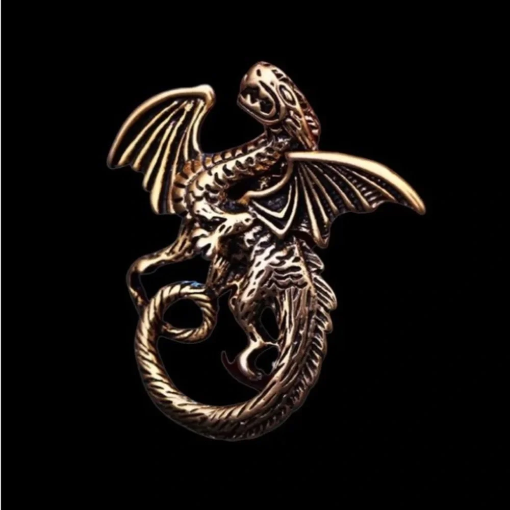 Crystal Rhinestone Dragon Suit Lapel Pin Badge for Men Accessories Jewelry